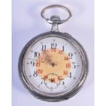 AN ANTIQUE SILVER NIELLO POCKET WATCH. 5.5 cm wide.