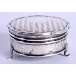 A 1920S SILVER DRESSING TABLE BOX. London 1927. 80 grams. 3.5 cm x 6.5 cm.