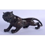 A JAPANESE BRONZE TIGER OKIMONO 20th Century. 27 cm x 17 cm.