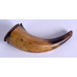 A 19TH CENTURY SCOTTISH CARVED HORN SNUFF MULL. 10 cm x 5 cm.