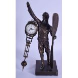 A CONTEMPORARY RAF PILOT MYSTERY CLOCK. 32 cm high.