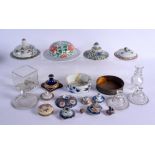 ASSORTED 19TH CENTURY CHINESE PORCELAIN LIDS Qing, together with others. Largest 15 cm wide. (qty)