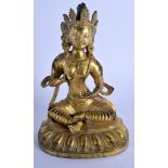 A CHINESE GILT BRONZE FIGURE OF AMITAYUS 20th Century. 15 cm high.