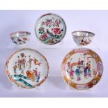 A GROUP OF 18TH CENTURY CHINESE EXPORT PORCELAIN SAUCERS Yongzheng/Qianlong, in various forms. (5)
