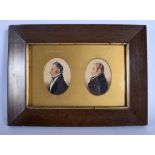 English School (19th Century) Watercolour, Pair of Gentleman. Each miniature 8.5 cm x 5.5 cm.