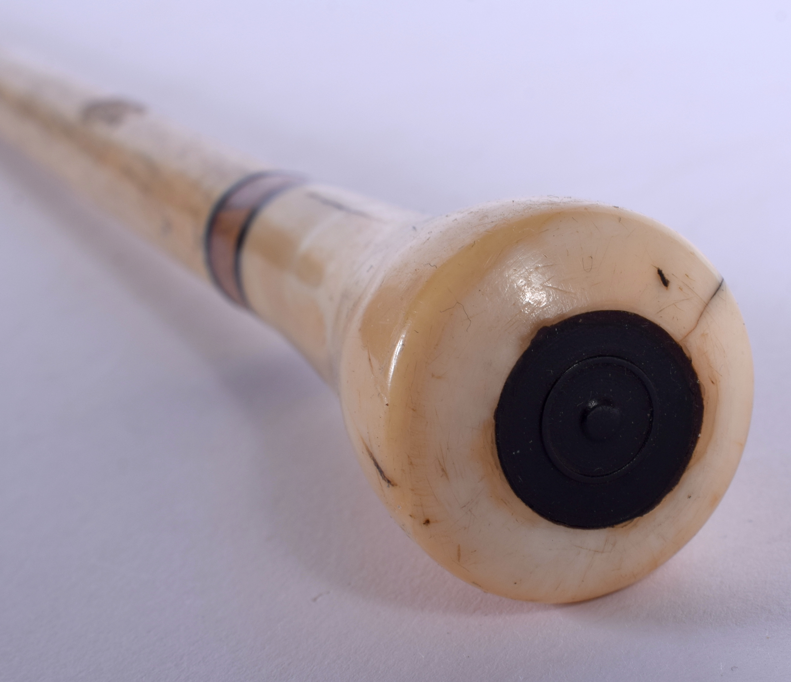 A GEORGE III IVORY AND BONE WALKING CANE. 85 cm long. - Image 5 of 6