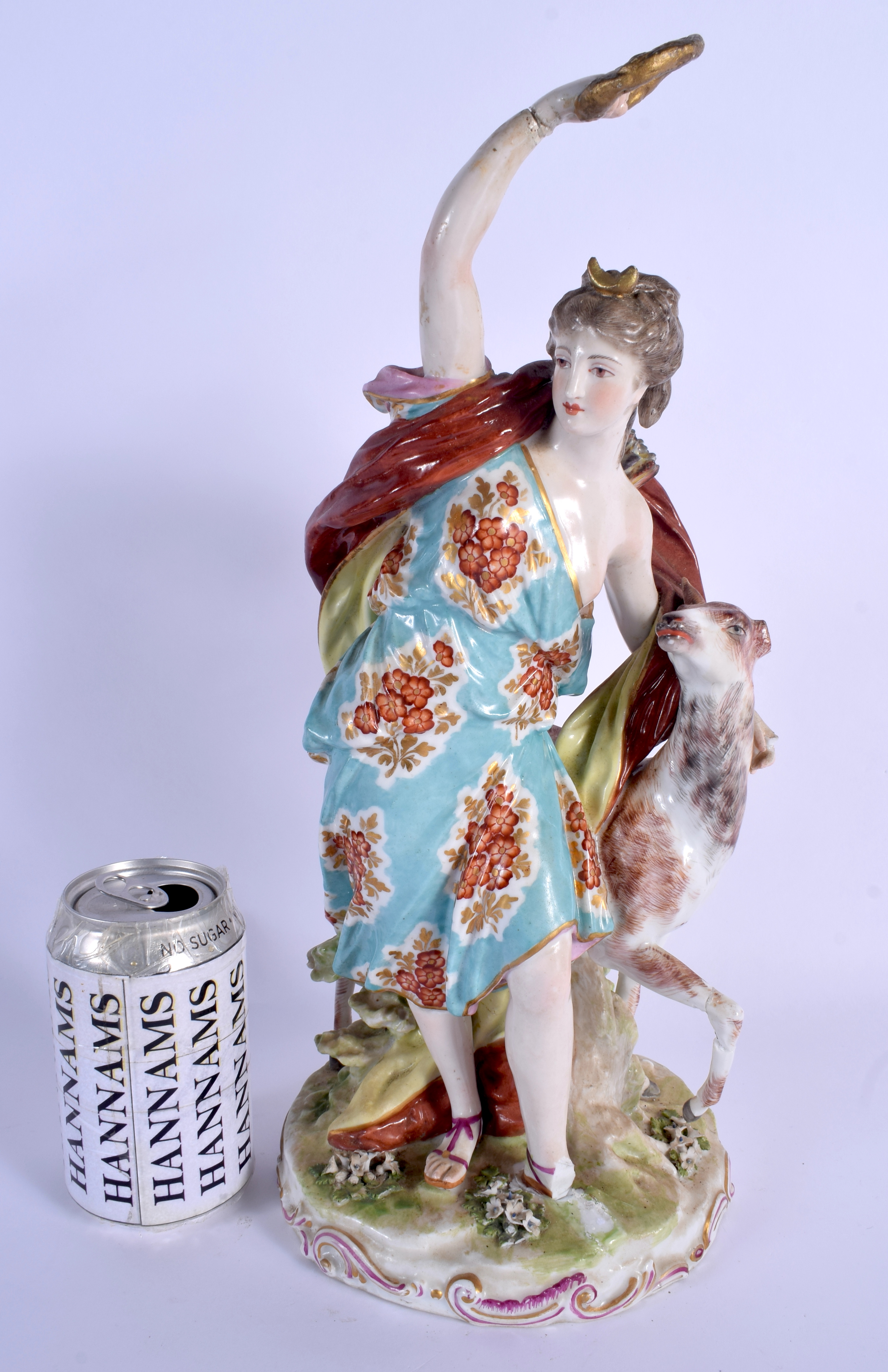 A LARGE 19TH CENTURY FRENCH SAMSONS OF PARIS PORCELAIN FIGURE in the manner of Chelsea/Derby. 37.5 c