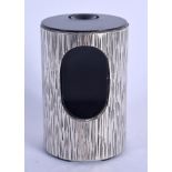 A STYLISH BARK EFFECT SILVER CASED LIGHTER. 320 grams overall. 8 cm x 5 cm.