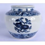 A CHINESE BLUE AND WHITE PORCELAIN JARDINIERE 20th Century, bearing Xuande marks to base, painted wi
