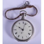 AN ANTIQUE SILVER POCKET WATCH. 5 cm wide.