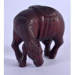 A JAPANESE CARVED BOXWOOD HORSE NETSUKE. 5 cm x 4 cm.