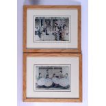 A PAIR OF EARLY 20TH CENTURY JAPANESE MEIJI PERIOD TINTED PHOTOGRAPHS. Each image 21 cm x 14 cm.