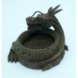 A Japanese bronze figure of a Dragon 7 cm.