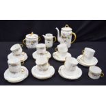 A French ceramic Coffee pot and cups set Qty.