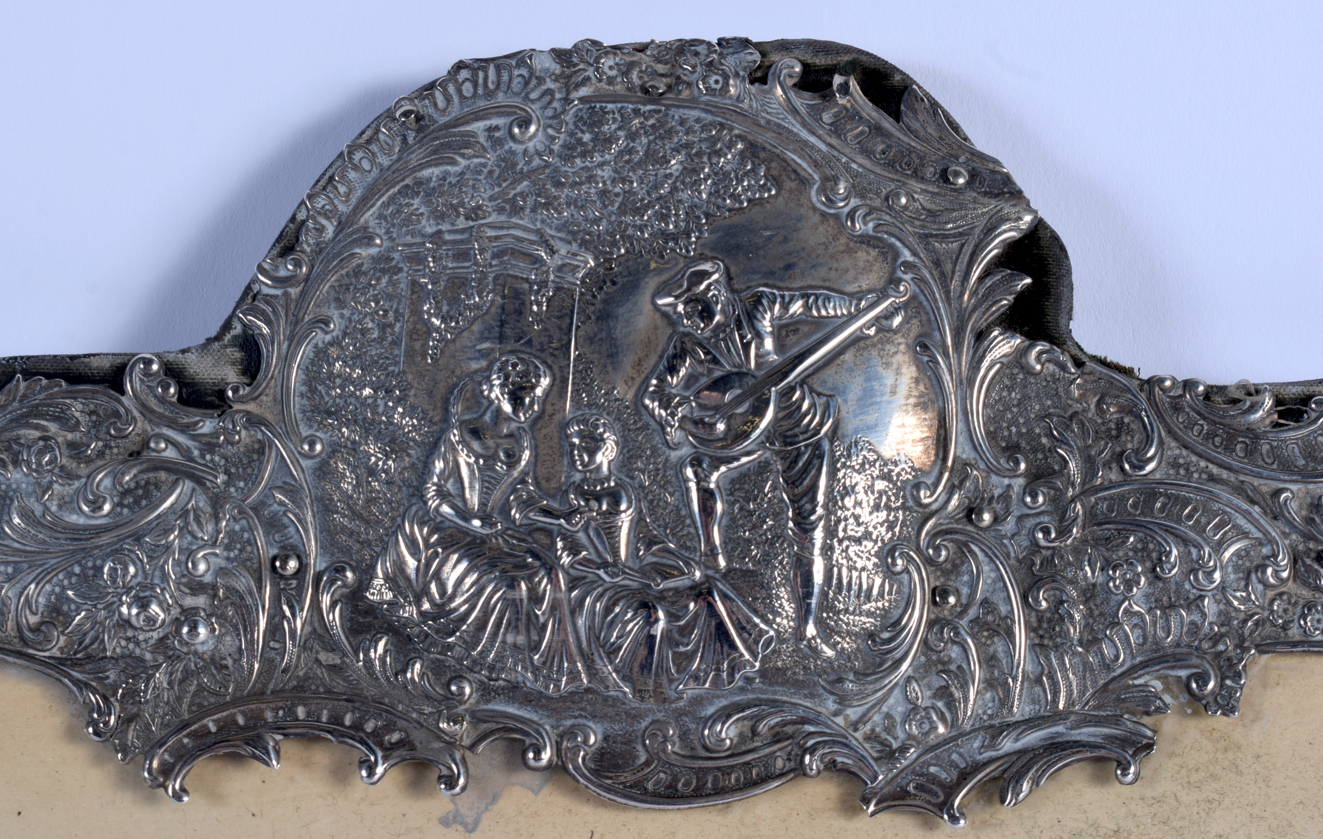 A LARGE VICTORIAN SILVER FRAME decorated with figures within landscapes. Birmingham 1899. 1220 grams - Image 2 of 5