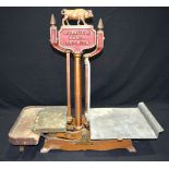 A cast iron counter top butchers weighing scales by S Barnfield of Brighton 73cm .