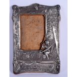 AN UNUSUAL ARTS AND CRAFTS HIAWATHA WHITE METAL PHOTOGRAPH FRAME. 27 cm x 18 cm.