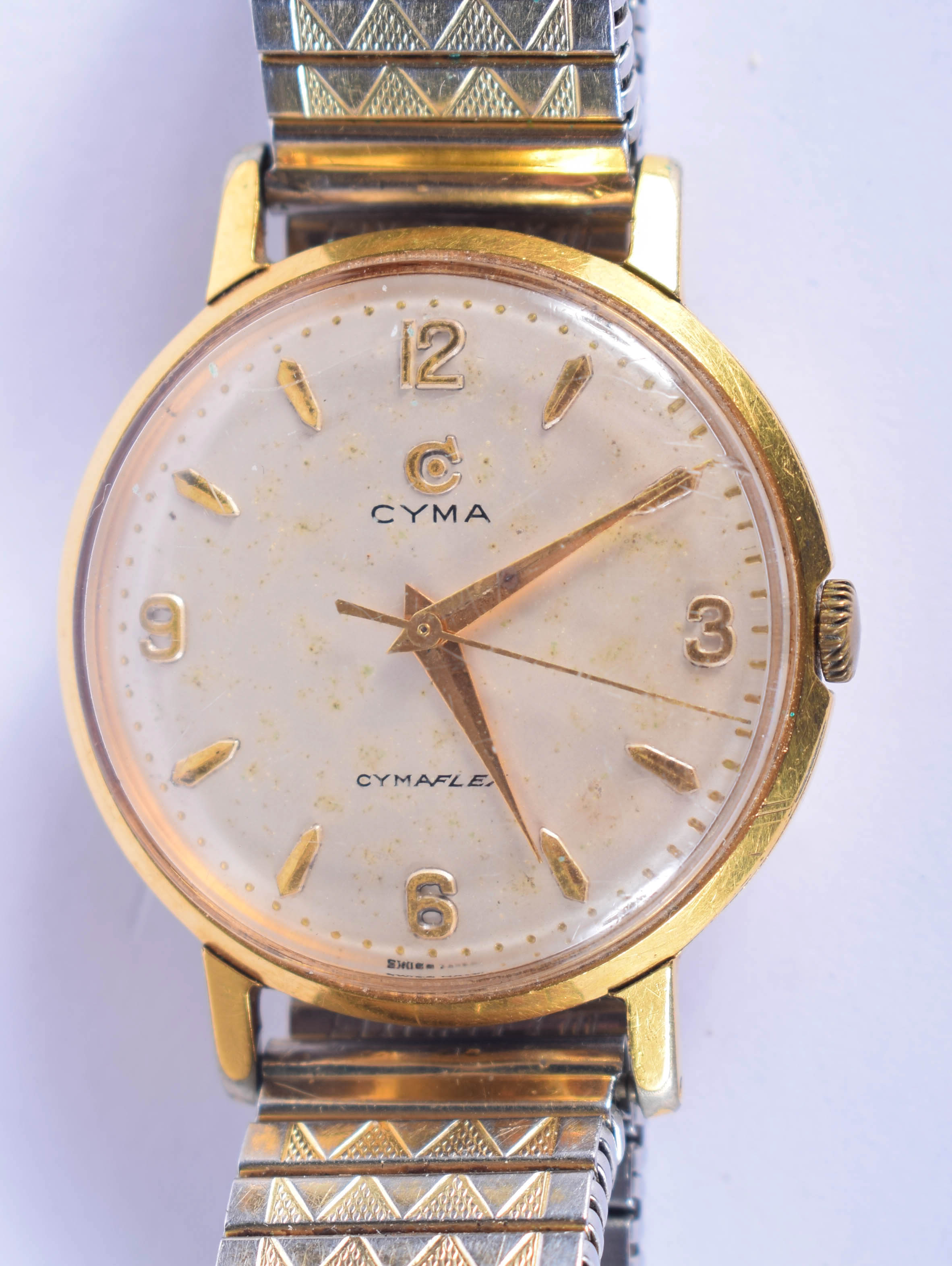 A CYMAFLEX WRISTWATCH. 3 cm diameter.