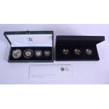 TWO BOXED SILVER PROOF COIN SETS. (2)