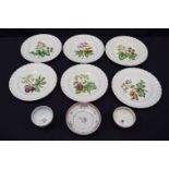 Five Copeland plates together with English cups and saucers. 22cm (9).
