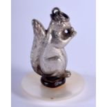 A 1920S ENGLISH SILVER SQUIRREL. 9 grams. 5 cm x 2 cm.