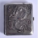 A 19TH CENTURY CHINESE EXPORT SILVER CIGARETTE CASE. 75 grams. 7.5 cm x 8 cm.