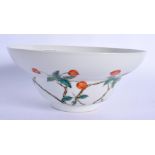 AN EARLY 20TH CENTURY CHINESE FAMILLE ROSE OGEE FORM BOWL Late Qing/Republic, painted with foliage.