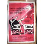 SIMON AND LAURA movie poster, 1956, horizontal and vertical folds. 105 cm x 68 cm.