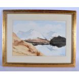 David Hathaway (20th Century) Watercolour, Mountain ranges. Image 40 cm x 27 cm.