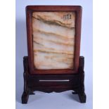 AN EARLY 20TH CENTURY CHINESE CARVED DREAMSTONE AND HARDWOOD SCHOLARS STAND Late Qing/Republic. 29 c