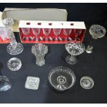 Collection of glass items bowls, vases glasses etc Qty.
