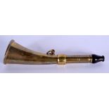 A GREAT WESTERN RAILWAY GUARDS LOOK OUT BRASS HORN. 16 cm long.