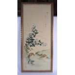 THREE MID 20TH CENTURY JAPANESE FRAMED PRINTS. Largest image 74 cm x 40 cm. (3)
