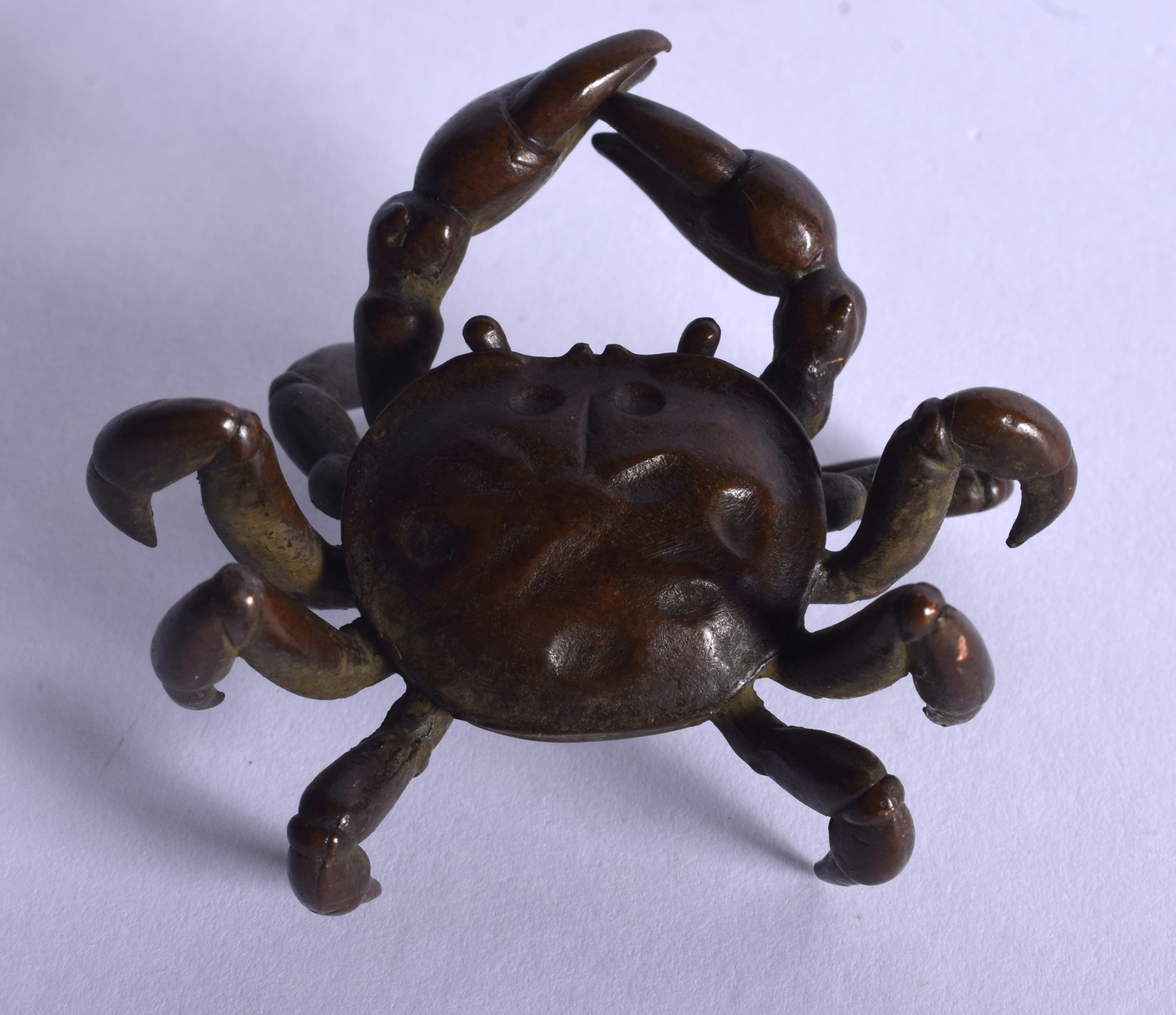 A JAPANESE BRONZE CRAB OKIMONO. 4.25 cm wide. - Image 2 of 3