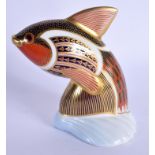 Royal Crown Derby imari paperweight Guppy. 12.5cm high