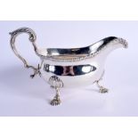 A LARGE GEORGE III SILVER SAUCEBOAT. London 1756. 470 grams. 21 cm x 13 cm.