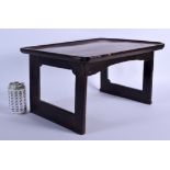 AN EARLY 20TH CENTURY CHINESE KOREAN SOFTWOOD LOW TABLE of small proportions. 26 cm x 42 cm.