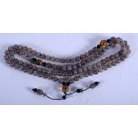 A STRING OF TIBETAN AGATE NECKLACE. 86 cm long.