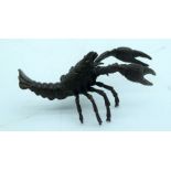 A Japanese bronze figure of a Lobster 10 cm.