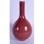 A CHINESE PEACH BLOOM TYPE PORCELAIN VASE 20th Century. 15 cm high.