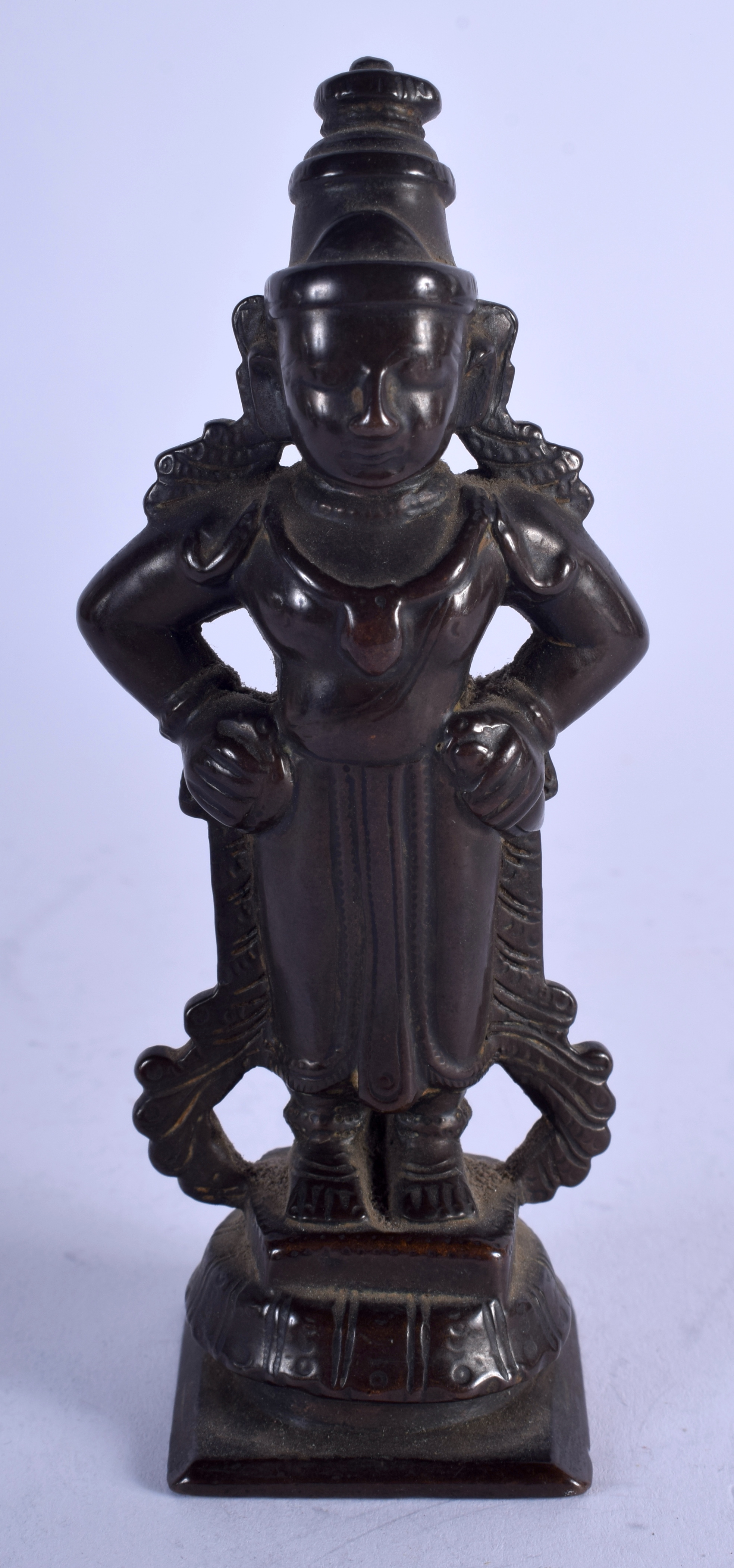 AN 18TH/19TH CENTURY INDIAN BUDDHISTIC BRONZE DEITY. 12.5 cm high.