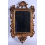 AN UNUSUAL ANTIQUE CONTINENTAL CARVED AND PAINTED GILTWOOD MIRROR possibly Scandinavian, by J Anders