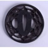 AN 18TH CENTURY JAPANESE EDO PERIOD BRONZE TSUBA. 6.25 cm wide.