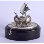 A CONTINENTAL SILVER GALLEON. 240 grams overall. 11 cm x 12 cm.