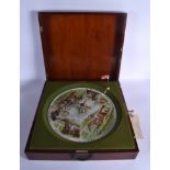 AN ANTIQUE F H AYRES OF LONDON SANDOWN HORSE RACING GAME within original box encasing a roulette sty