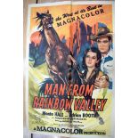 MAN FROM RAINBOW VALLEY movie poster, 1946, dedicated and autographed Monte Hale, horizontal and ver