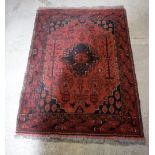 Afghan Red ground Khal Mohammedi rug 150 cm x 103cm.