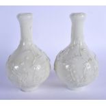 A LOVELY PAIR OF CHINESE QING DYNASTY PEKING GLASS VASES Qianlong mark and possibly of the period. 1