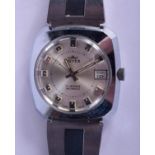 A VINTAGE ROYCE STAINLESS WRISTWATCH. 3.5 cm wide.