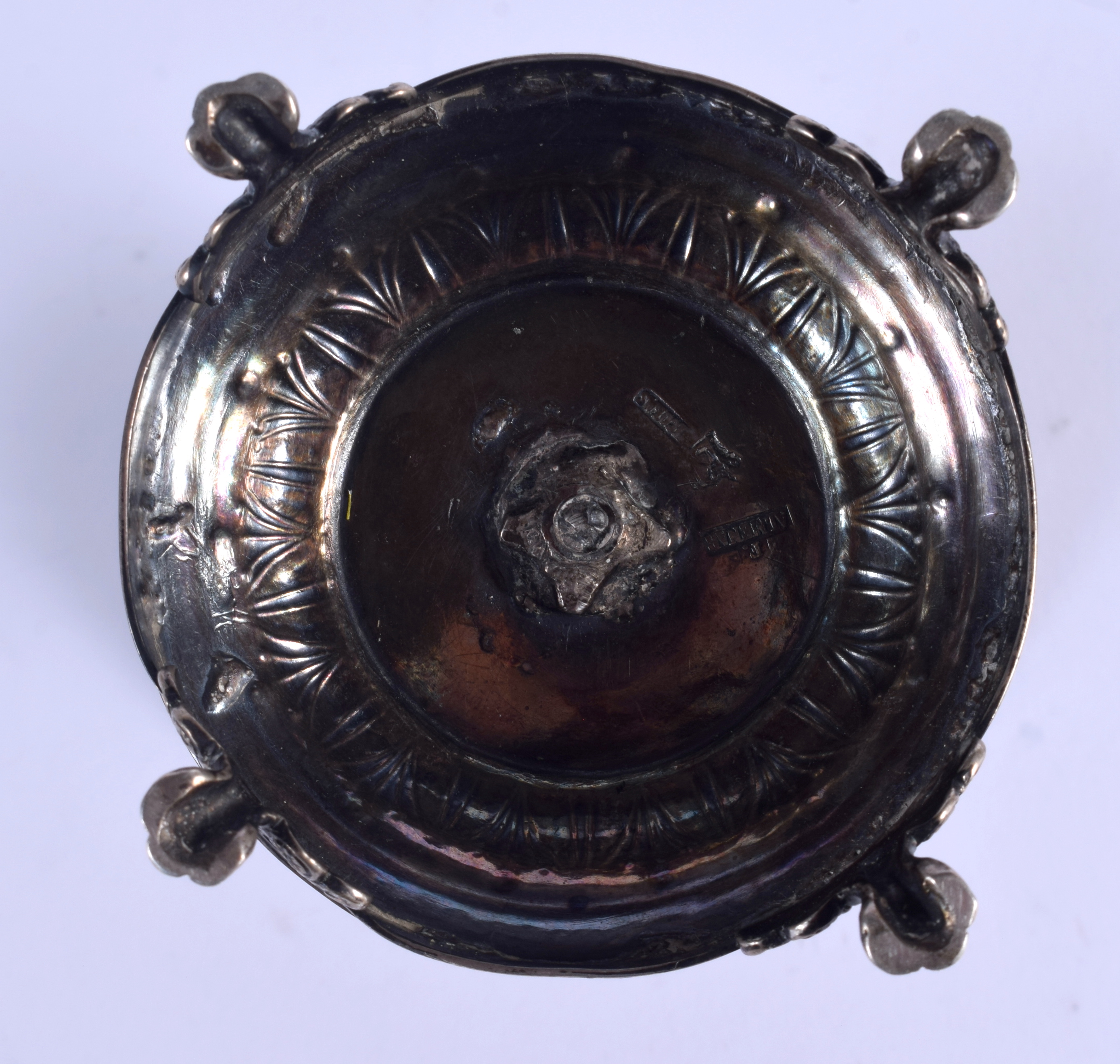 A POLISH SILVER JUDAIC SILVER SPICE TOWER by F Almenar, modelled as a sunflower. 157 grams. 15 cm hi - Image 4 of 5